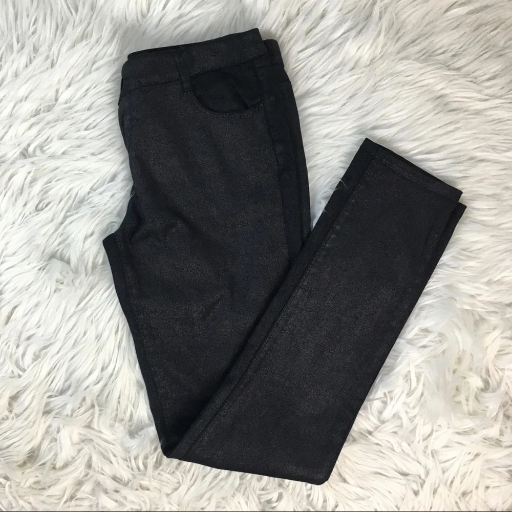 MOSSIMO BLACK SHIMMER SKINNY JEANS JUNIOR SZ 5